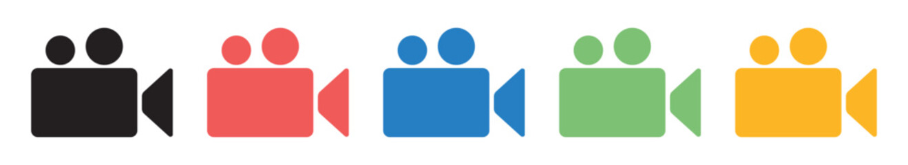 vector colorful video icon symbols