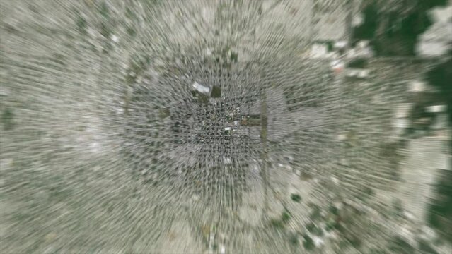 Zoom from space on Merida City - Mexico - Zoom in