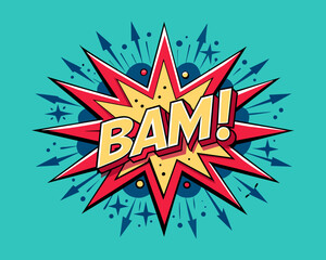 Comic Explosion. Cartoon explosion. "BAM" speech bubble