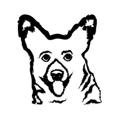 Vector solid black icon for Dog