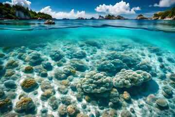 Fototapeta na wymiar Stunning beach of transparent water