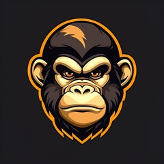 vector design monkey Mascot gaming and esport logo