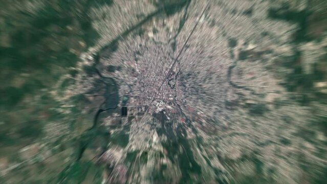 Earth Zoom on Poza Rica de Hidalgo City - Mexico 