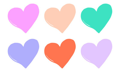 vector set of colorful heart icons