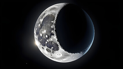 science phases of the moon icon and clipart isolated on a black background