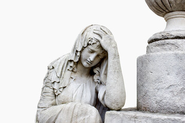 Fototapeta premium Virgin Mary mourns the death of Jesus Christ. The biblical account of suffering 