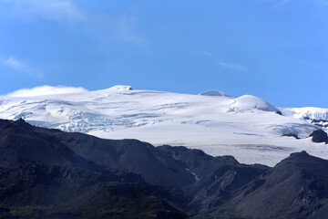 Vatnajokull ice cap in Vatnajokull National Park in southeast Iceland   
