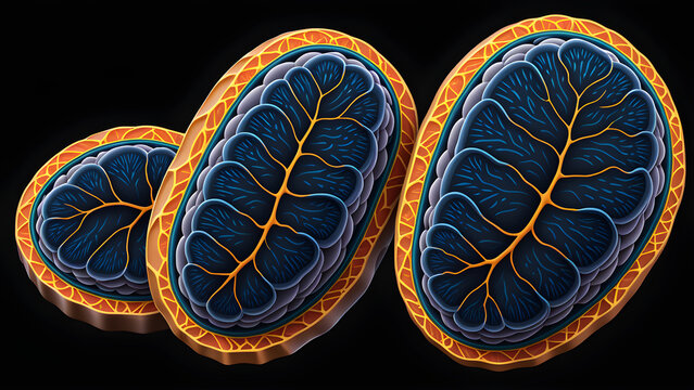 mitochondria icon and clipart isolated on a black background