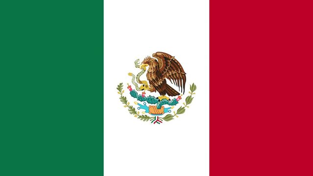 Animated illustration of Mexican flag for background in flat design