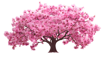 Obraz na płótnie Canvas pink cherry blossom tree isolated on white transparent png