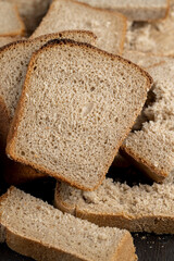 a loaf of dark rye sour bread in the kitchen