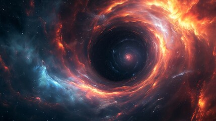 Cosmic Gateways: Journeying Through Wormholes, Black Holes, and Spiritual Singularity - obrazy, fototapety, plakaty