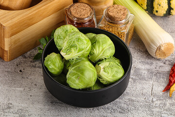 Brussels sprout cabbage in the bowl