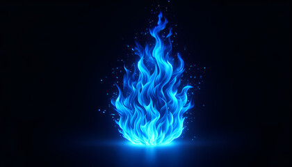 The cool blaze of neon blue flames set against a black void, ideal for fantasy themes or to represent abstract concepts of burning passion.
Generative AI.