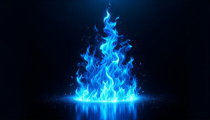 Vivid blue fire burns with an intense and magical flame, set against a pitch-black background, evoking a sense of wonder and surreal heat.
Generative AI.