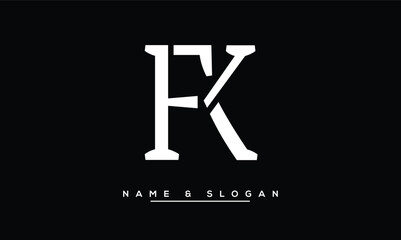 FK,  KF,  F,  K  Abstract  Letters  Logo  Monogram