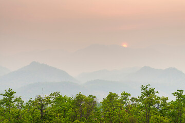 Pai Canyon at sunset,and dramatic scenery, Mae Hong Son province,northern Thailand.