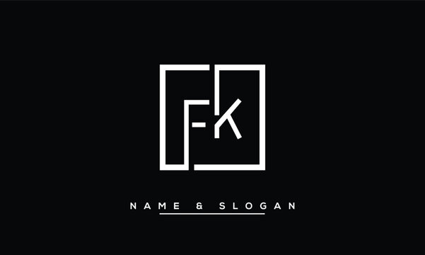 FK,  KF,  F,  K  Abstract  Letters  Logo  Monogram