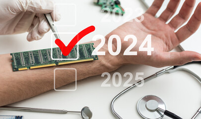 Hand with implantation of micro chip. X-Ray view close-up. Chipization of people, control population