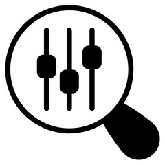 search Service and Control Sign. Maintenance of Factory Mechanism Cogwheel Symbol Collection. Magnifying Glass with Gears