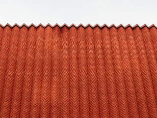 Modern architectural brickwork made of orange bricks