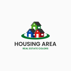 Colorful Housing Area,Creative Vector Template Element Construction Architecture Real Estate Logo Design