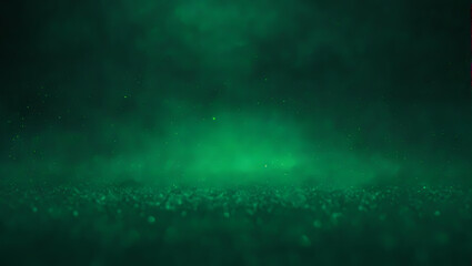 Deep Forest Green Glowing Grainy Gradient Background Noise Bokeh Texture for Webpage Header or Banner Design.