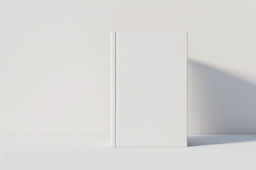 book or presentation mockup on white wall background, blank white cover