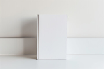 mockup of a blank presentation or book cover on a white wall, minimalism 