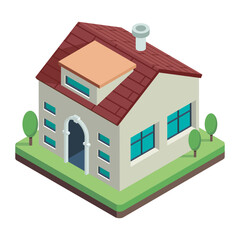 Houses Buildings Isometric Icon