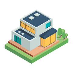 Houses Buildings Isometric Icon