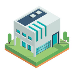Houses Buildings Isometric Icon