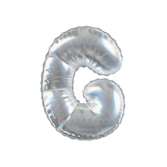 3D Balloon Letter G in Caustic glass hexagon Pattern
