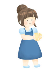 girl with a cup of tea