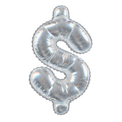3D Balloon Symbol/Sign Dollar $ in Caustic glass hexagon Pattern