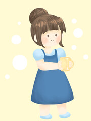 girl with a cup of cofee