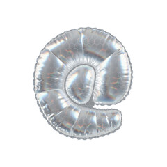 3D Balloon Symbol/Sign Internet @ in Caustic glass hexagon Pattern