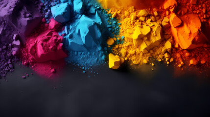 Happy Holi festival concept in India, colorful powder background