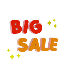 big sale shopping text 3d icon