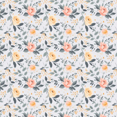 Minimalist Floral Seamless Pattern, Flower pattern, Seamless Pattern, Flowers, Colorful, Vintage flowers seamless pattern