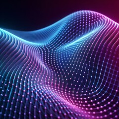 mesh wave structure curve background purple and blue gradient macro image 3d illustration