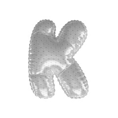 3D Balloon Letter K in Hexagonal Diamond glossy white
