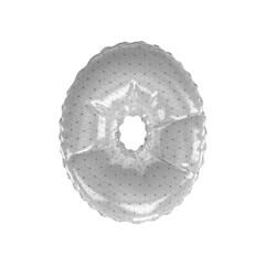 3D Balloon Letter O in Hexagonal Diamond glossy white
