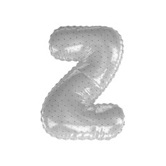 3D Balloon Letter Z in Hexagonal Diamond glossy white

