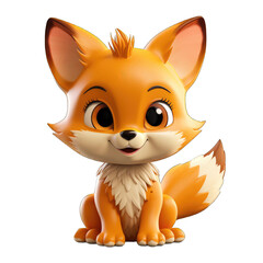 Obraz premium fox cartoon character on transparent Background