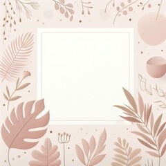 Fototapeta na wymiar Minimal nature background in boho style with copy space for design