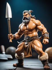 muscular barbarian warrior figure toy - 732353110