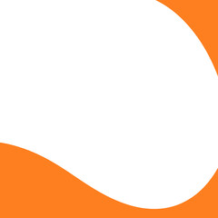 Orange Wave Border Isolated on White