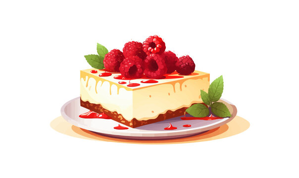 cheesecake vector flat minimalistic isolated illustration