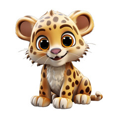 Leopard cartoon character on transparent Background